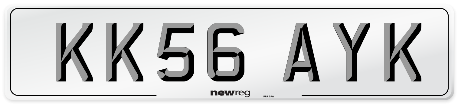 KK56 AYK Number Plate from New Reg